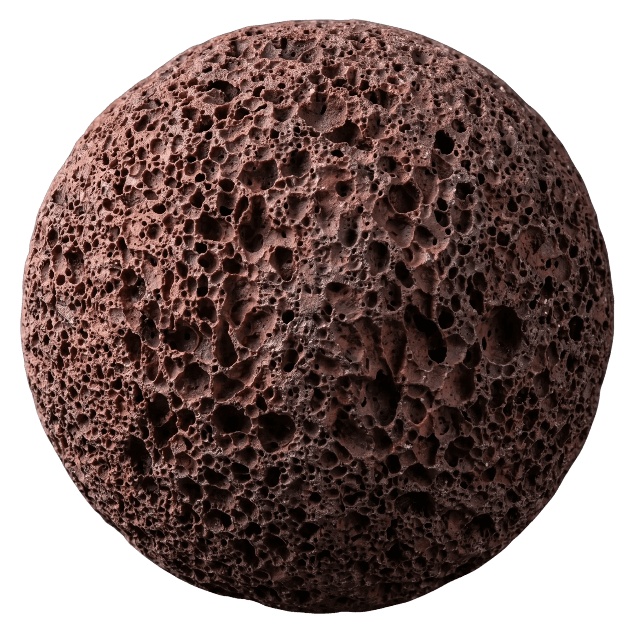 Mars — red volcanic scoria orb, dense fine pores